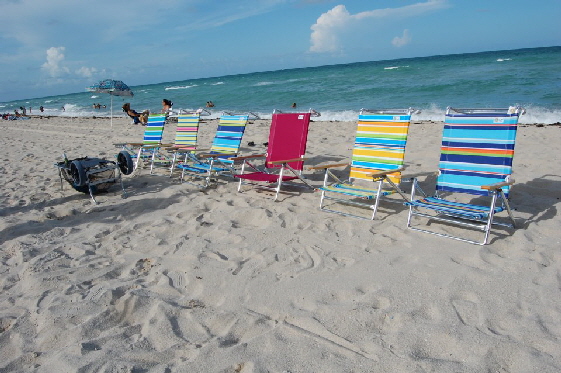 Beach chairs on beach